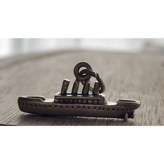 Vintage Sterling Silver Ocean Liner Ship Charm