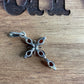 Sterling Silver Red Gem Cross Pendant