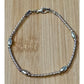 Vintage Italy Sterling Silver Oval Beaded Textured Station Dainty Bracelet 7”