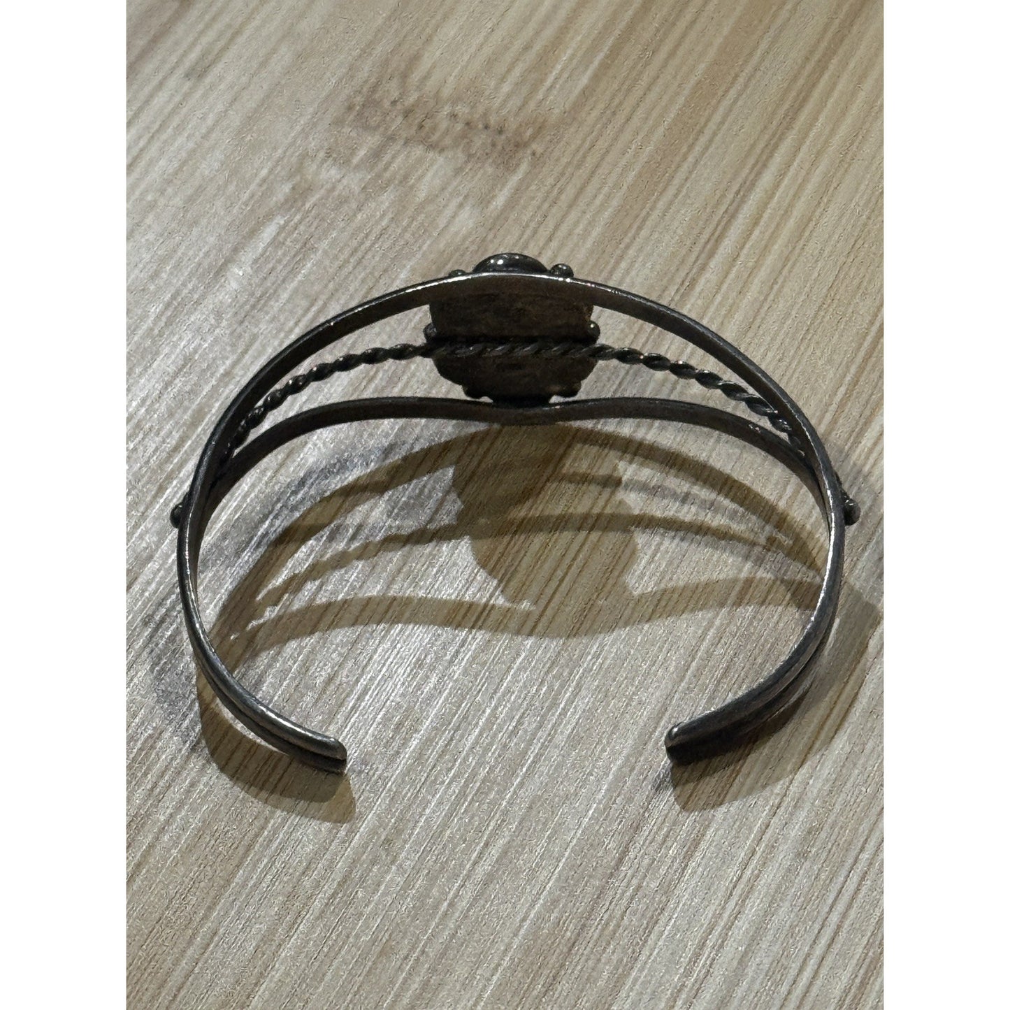 Vintage Navajo Native American RLG Sterling Silver Kingman Turquoise Cuff Bracel