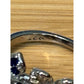 Sterling Silver Blue Sapphire Flower Ring Diamond Accent Floral Cluster Size 6.5