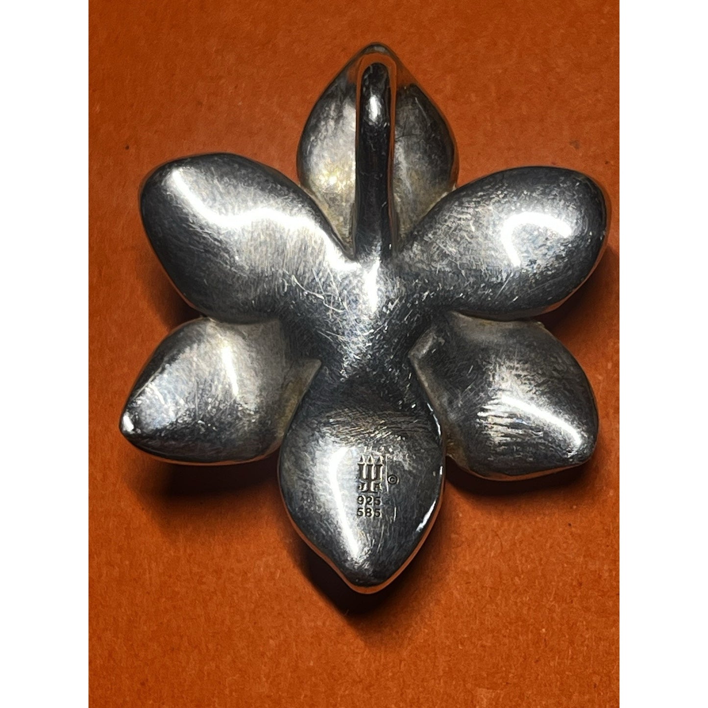 Pre Owned James Avery Retired 14k Gold And Silver Magnolia Blossom Flower Pendant