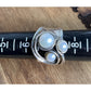 Hagit Gorali HG Sterling Silver Pearl Ring Israel Modernist Statement Ring Sz 7