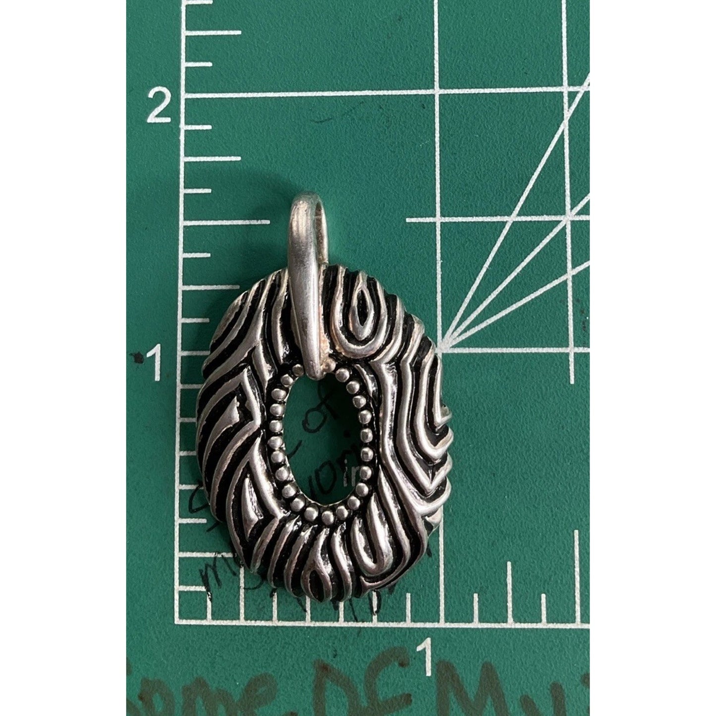 Sterling Silver Southwestern Openwork Pendant 925 Oval Artisan Statement