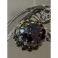 Vintage Victorian 925 Sterling Rainbow Gemstone Druzy Pendant Necklace 18”