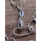 Vintage Italy Sterling Silver Textured Ovals & Circles Link Necklace 18” MWS 925