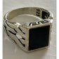 Sterling Silver Black Onyx 925 Ring Size 14 Large Statement Signet Style