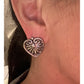 Vintage Sterling Silver Heart Stud Earrings Southwestern Style 925 Boho 7.2gr