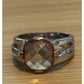 Vintage 925 Sterling Silver Champagne Quartz Statement Cocktail Ring Size 9.5