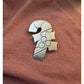 Sterling Silver Candy Cane Holly Brooch Pendant 11.4g Modernist 925 Christmas