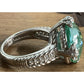 Judith Ripka Sterling Silver Green Spinel Gemstone Statement Ring Size 7.5