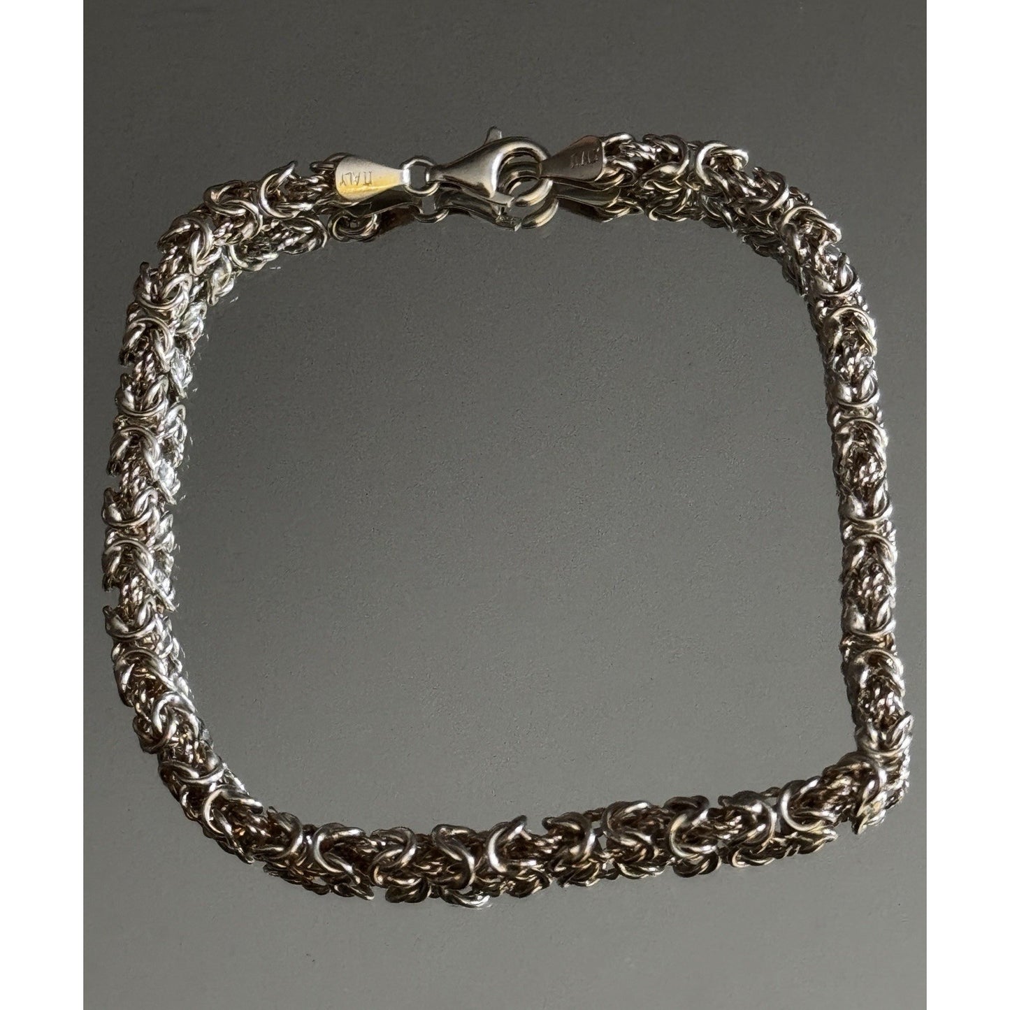 Vintage Milor 925 Italy Sterling Silver Byzantine King Bracelet 9.5” 11g