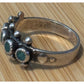 Vintage Sterling Navajo Sterling Green Turquoise Snake Eye Beaded 925 Ring Sz 6