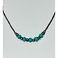 Minimalist Liquid Sterling Silver Turquoise Bead Layering Necklace Southwestern