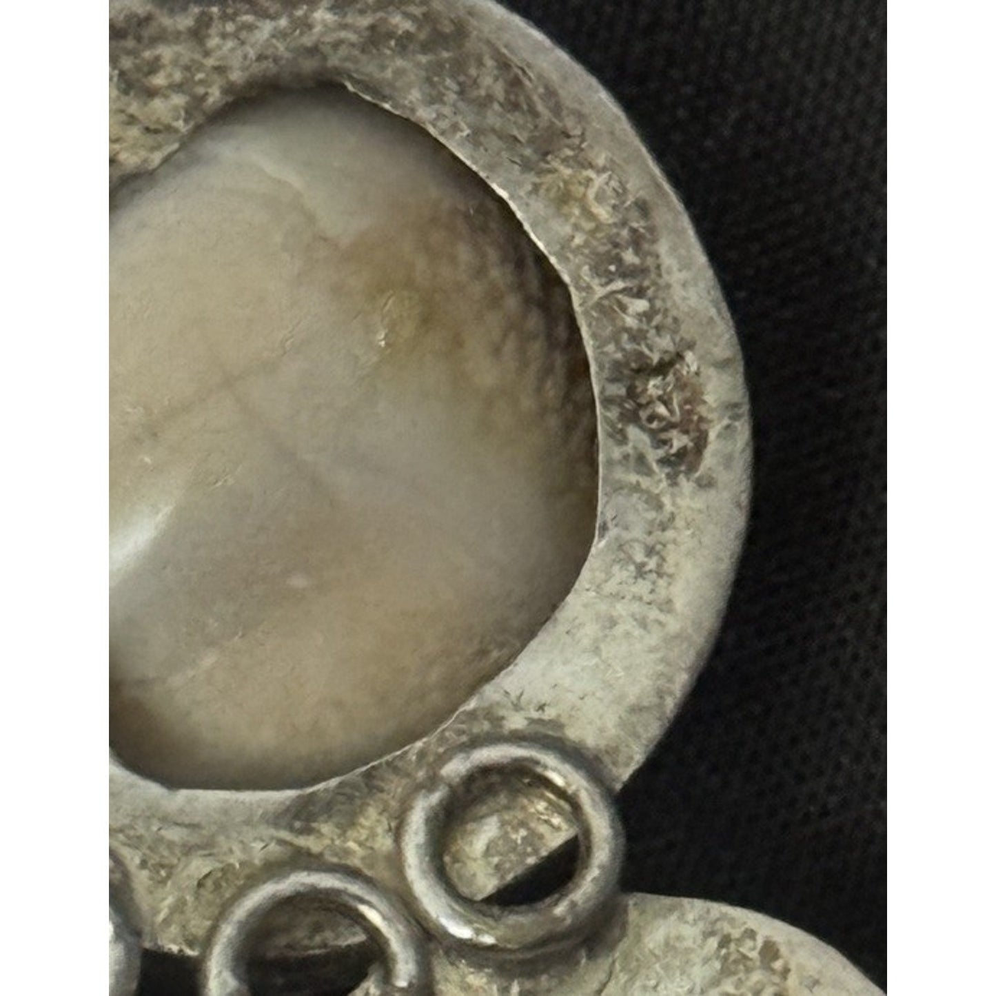 Vintage White Shiva Eye Shell Bib Statement Necklace Sterling Silver Boho 23”
