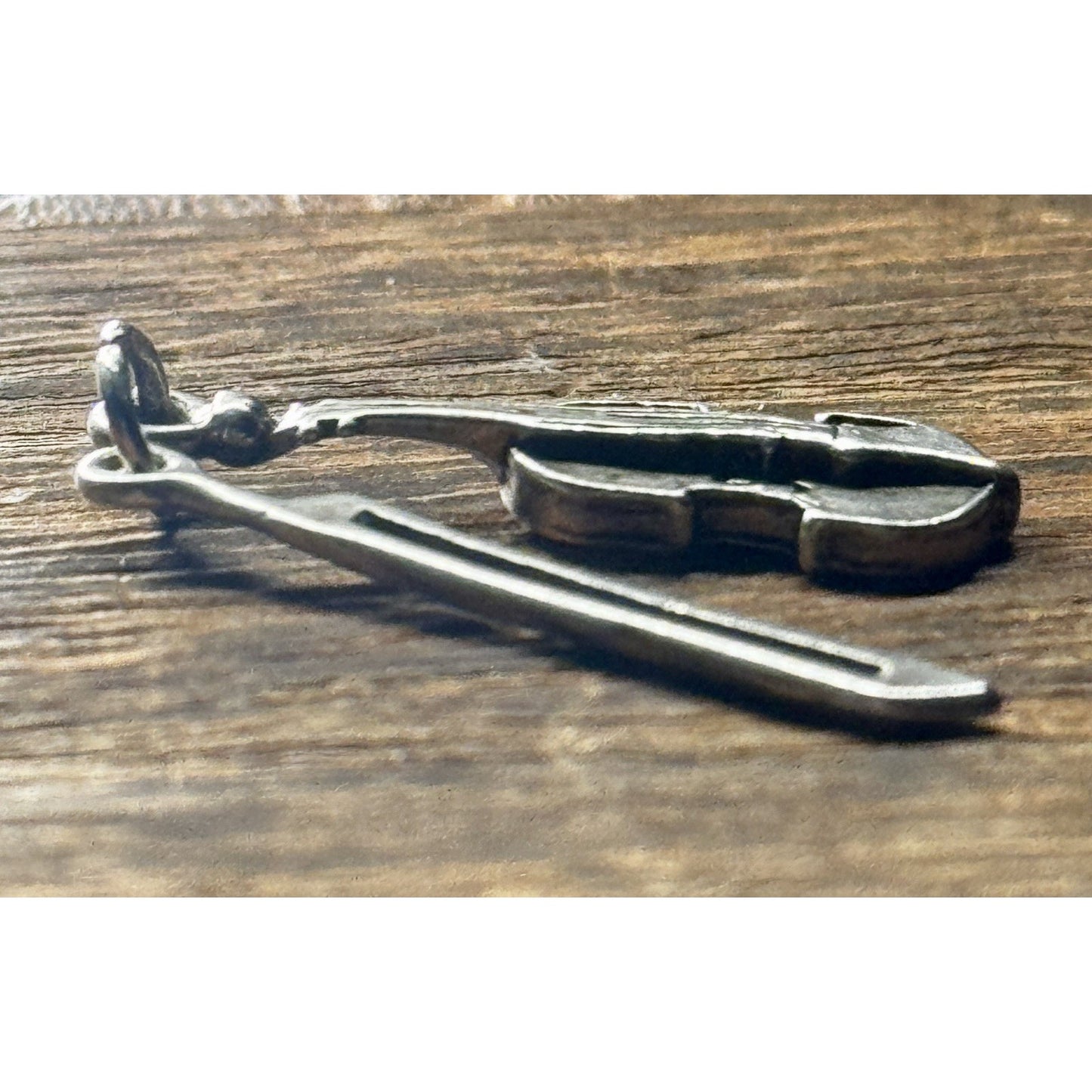 Vintage Sterling Silver Violin With Bow Charm Musical Instrument Charm
