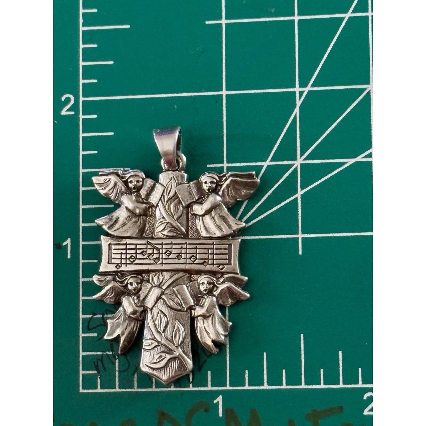 Pre owned James Avery Retired Silver AMAZING GRACE Cross Pendant