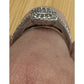 Vintage Pave Diamond Cushion Halo Sterling Silver Ring Size 7