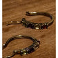Vintage Ross Simons R925 Vermeil Amethyst Peridot Citrine Garnet Hoop Earrings