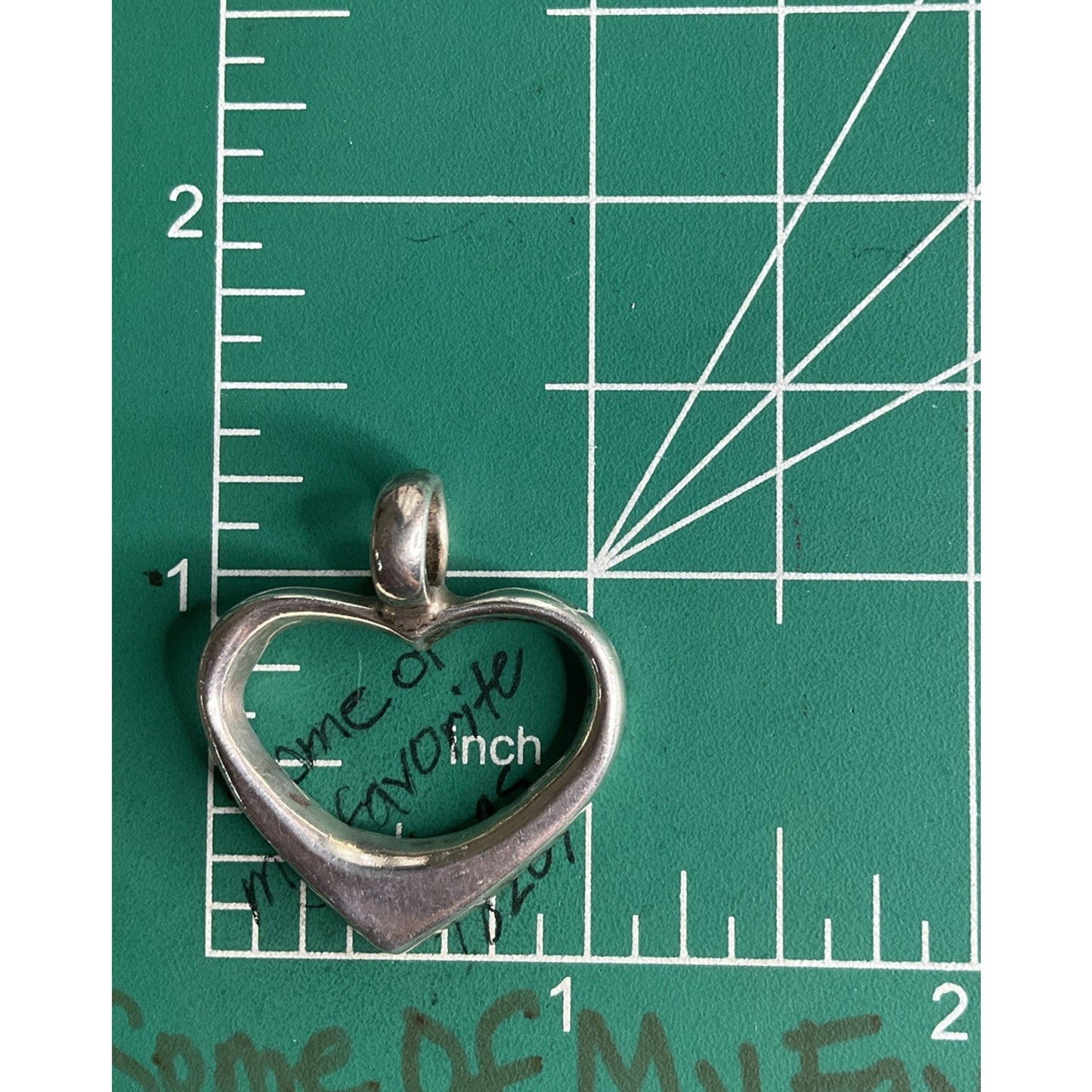 Vintage Sterling Silver Open Heart Pendant Mexico 925 Heavy Heart 1.25”