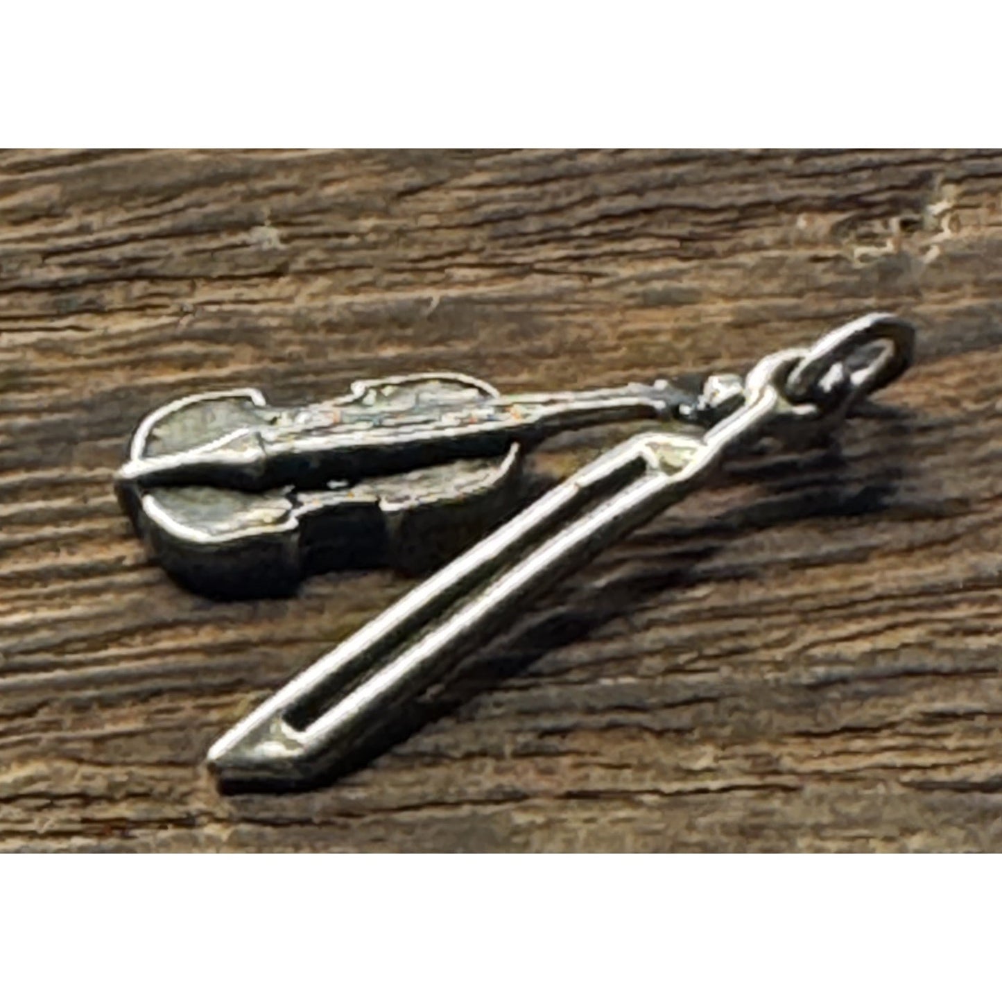 Vintage Sterling Silver Violin With Bow Charm Musical Instrument Charm