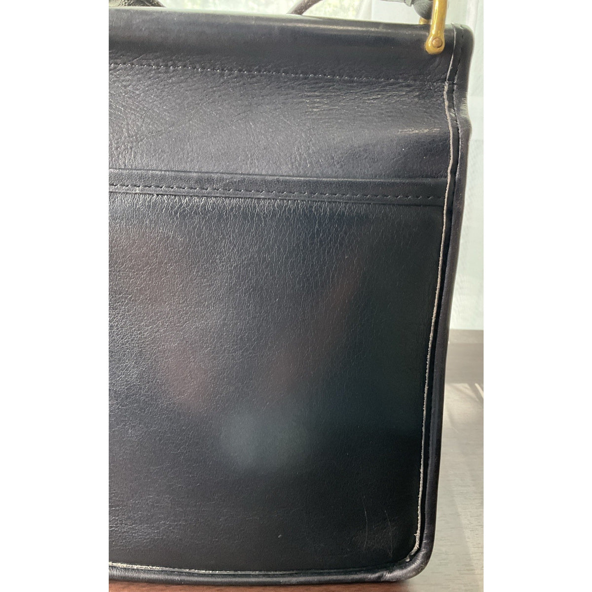 Vintage Coach Black Murphy Leather Crossbody Shoulder Bag Purse Turn Key Lock