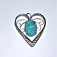 Vintage Sterling Silver Heart Pendant with Turquoise Stone