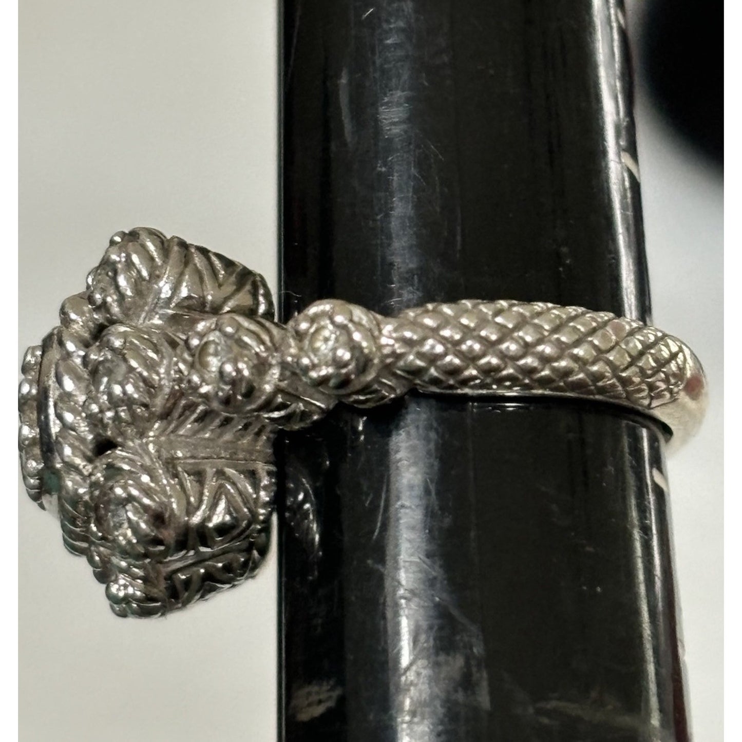 Judith Ripka Sterling Silver Diamonique Halo Cluster Ring size 7 - 9gr