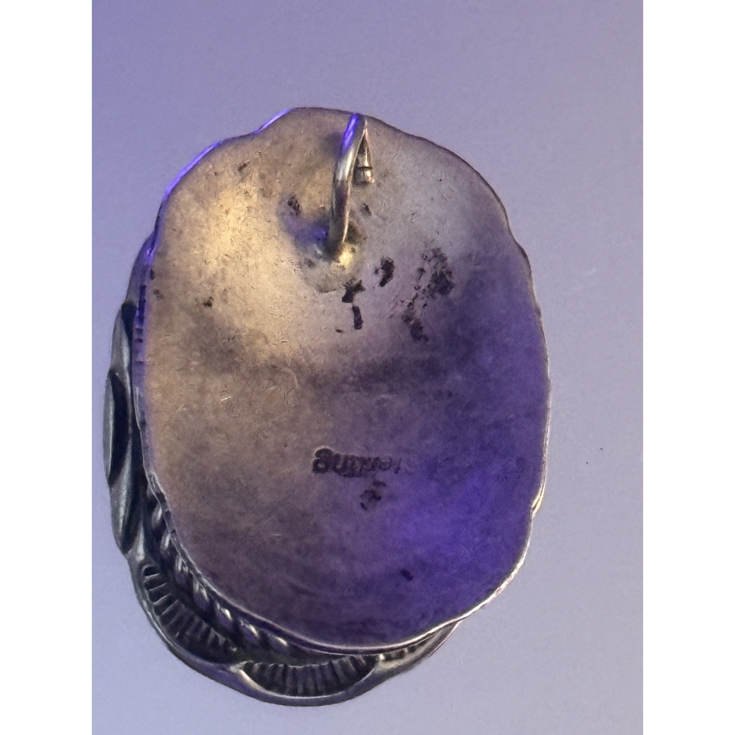 Vintage Sterling Silver Zuni Style Multi Stone Inlay Concho Pendant Charm