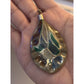 Large MCM Studio Art Glass Pendant Necklace 925 Sterling 24” Murano Style