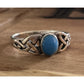 Sterling Silver Celtic Knot Ring with Blue Cabochon – Size 7