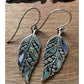 Annika Witt Sterling Silver Abalone Leaf Dangle Earrings 925 Boho 1.25” 3.7 gr