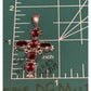 Vintage Sterling Silver Garnet Stone 2 3/4” Cross Pendant January Birthstone