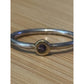 Sterling Silver And Gold Two Tone Amethyst Bezel Stacking Ring Size 6 Minimalist