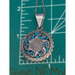 Taxco TB-271 Sterling Silver 925 Turquoise Aztec Calendar Pendant Necklace 18”