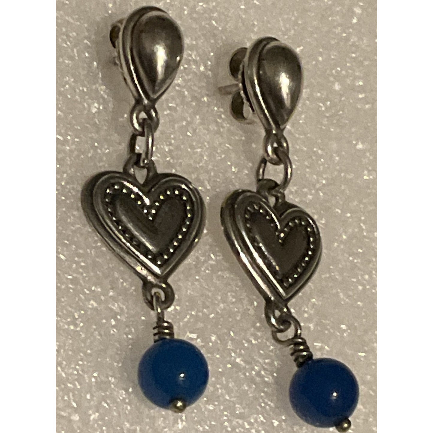 Pre Owned James Avery Retired Silver Dangle Drop Lapis Lazuil Earrings In JA Box