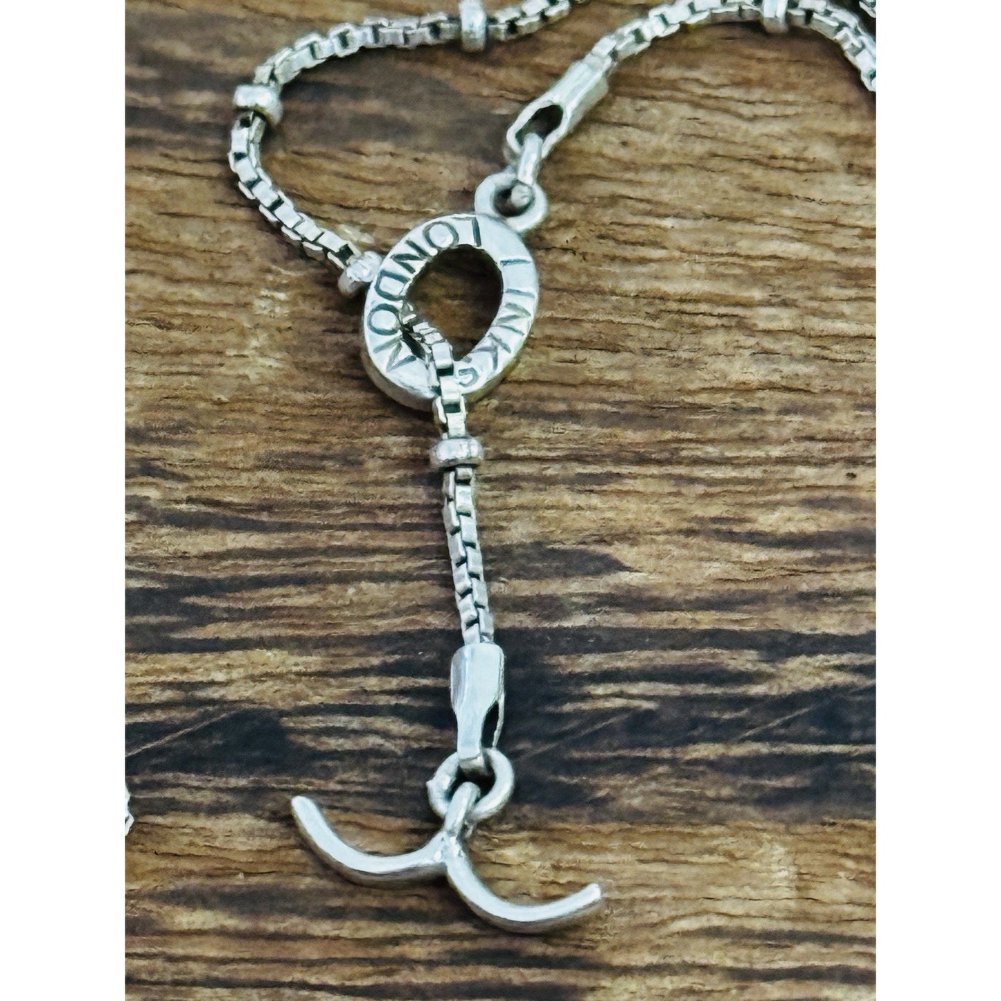 Vintage Links of London Bamboo Y Lariat Necklace Sterling Silver 925 18” Y2K