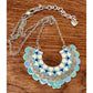 NWOT Brighton CASABLANCA GARDEN Blue Silver Reversible Pendant Necklace MSRP $68