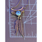 Vintage Sterling Silver Turquoise Wing Feather Pendant Necklace 16” 2.25” Tall