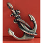 Vintage Sterling Silver Nautical Anchor Charm Pendant Rope Detail Sailor Boho