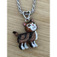 Vintage Calico Cat Enameled Moving Tail And Legs 925 Necklace 21”