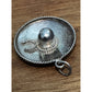 Vintage Mexico 925 Sterling Silver Sombrero Hat Charm Eagle Mark Floral Pendant