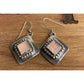 Sterling Silver Pink Stone Dangle Earrings Southwest Style