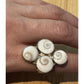 Shiva Eye 4 Shell Cross Pacific Cat's Eye Ring Boho Beach Ring Healing Sz 8