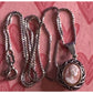 Vintage Sterling 925 Shell Signed Cameo Locket Classical Lady Profile Chain 18”