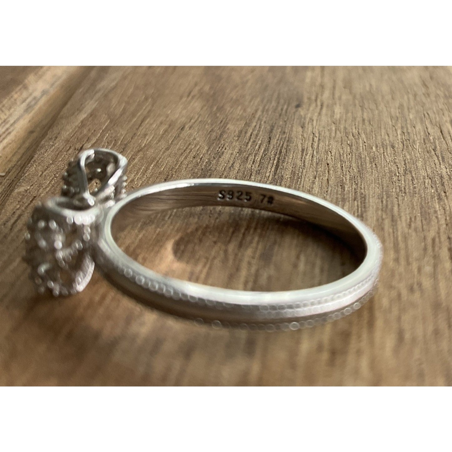 Sterling Silver Bow Ring S925 CZ Bow Tie Ring Dainty Sparkle Ring Size 7