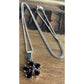 Vintage Garnet Gemstone Sterling Silver Flower Cluster Pendant On 925 Necklace