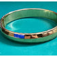 Romanza Italy 18k Gold Plated Hinged Bangle Bracelet Vintage Wide Statement