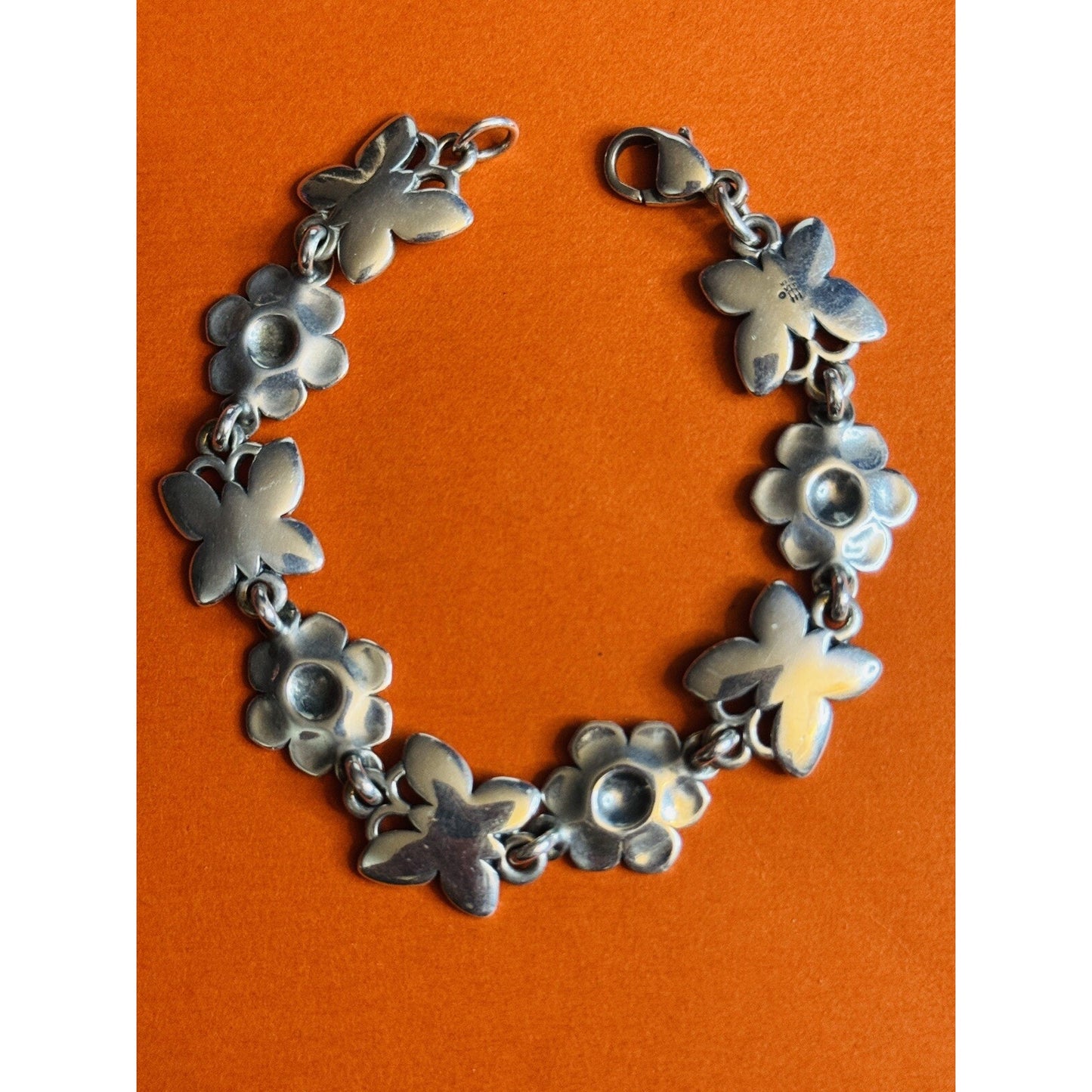 James Avery Retired RARE Butterflies and Blooms Flowers Bracelet w/ Box & Pouch Pre-Owned