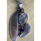 Large Artisan Mother of Pearl Amethyst Citrine Statement Pendant 55g 5” X 2.5”